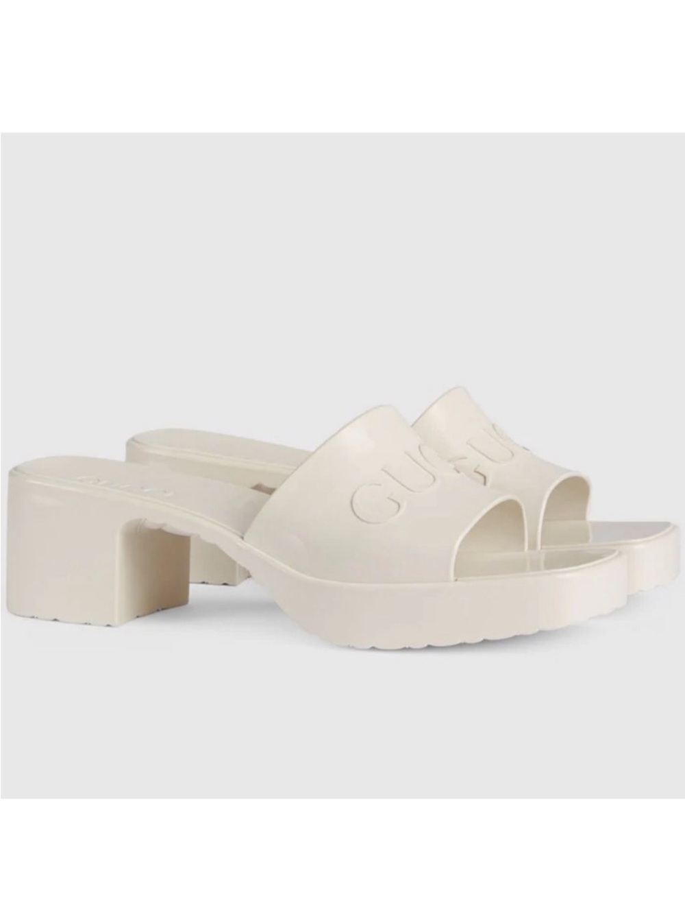 Gucci Women’s Rubber Slide Mystic White Sandals - Picture 1 of 9